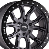 1 X DIRTY LIFE DT-1 17X9 6-139.7 106 Hub -12 Offset Gray Wheel Rim
