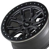 1 X DIRTY LIFE DT-1 17X9 6-139.7 106 Hub -12 Offset Gray Wheel Rim