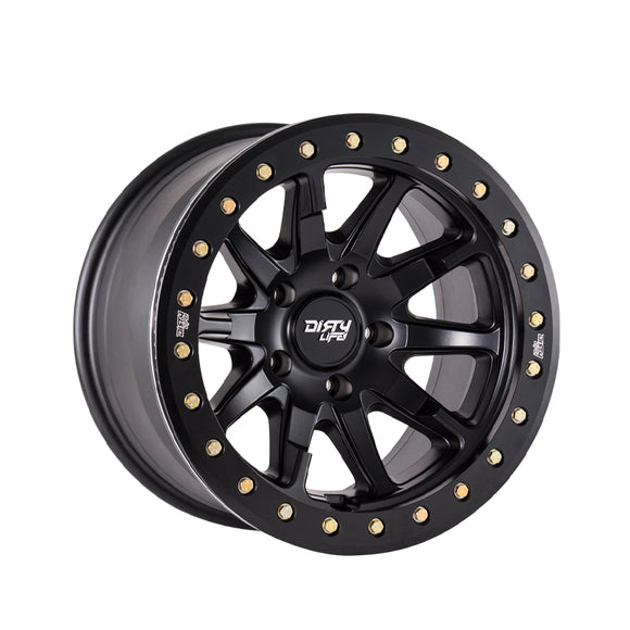 1 X DIRTY LIFE DT-2 17X9 6-139.7 106 Hub -12 Offset Black Wheel Rim