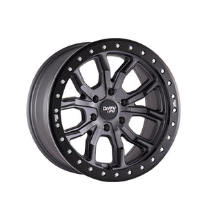 1 X DIRTY LIFE DT-2 17X9 5-127 78.1 Hub -12 Offset Gray Wheel Rim