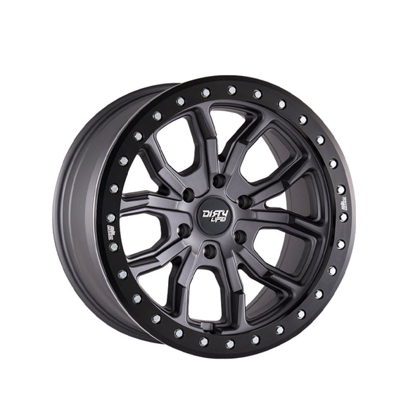 1 X DIRTY LIFE DT-2 17X9 5-127 78.1 Hub -12 Offset Gray Wheel Rim