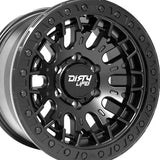 1 X DIRTY LIFE DT-3 17X9 6x139.7 106 Hub -12 Offset Satin Black Wheel Rim