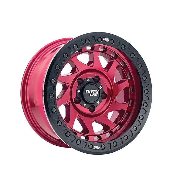 1 X DIRTY LIFE ENIGMA RACE 17X9 6-135 87.1 Hub -38 Offset Red Wheel Rim
