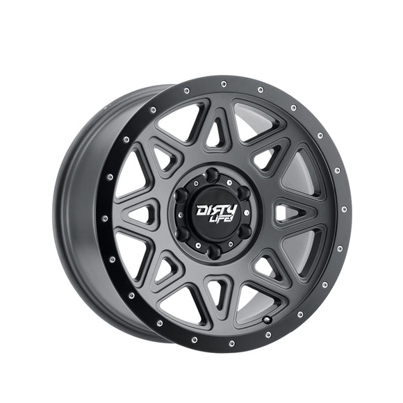 1 X DIRTY LIFE THEORY 17X9 6-139.7 106 Hub -12 Offset Black Wheel Rim