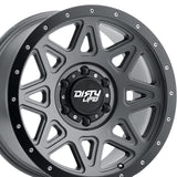 1 X DIRTY LIFE THEORY 17X9 6-139.7 106 Hub -12 Offset Black Wheel Rim