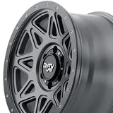 1 X DIRTY LIFE THEORY 17X9 6-139.7 106 Hub -12 Offset Black Wheel Rim