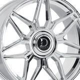1 X Dolce Luxury Verona 22x9.5 6x139.7 73.1 Hub 6.63 Offset Chrome Wheel Rim