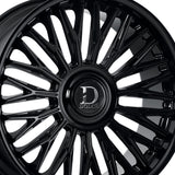 1 X Dolce Luxury Lusso 24x10 6x135/6x139.7 87.1 Hub 6.88 Offset Glossy Black Wheel Rim