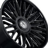 1 X Dolce Luxury Lusso 24x10 6x135/6x139.7 87.1 Hub 6.88 Offset Glossy Black Wheel Rim