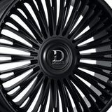 1 X Dolce Luxury Razzo 24X10 6X135/139.7 87.1 Hub 6.48 Offset Glossy Black Wheel Rim