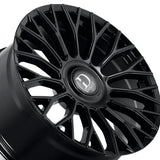 1 X Dolce Luxury Roma 22x9.5 6x139.7 73.1 Hub 5.96 Offset Glossy Black Wheel Rim