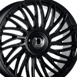 1 X Dolce Luxury Sesto 24x10 6x139.7 73.1 Hub 6.88 Offset Glossy Black Wheel Rim