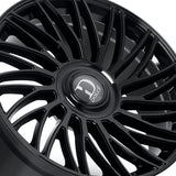 1 X Dolce Luxury Sesto 22x9.5 6x139.7 73.1 Hub 5.96 Offset Glossy Black Wheel Rim