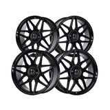 1 X Dolce Luxury Verona 22x9.5 6x139.7 73.1 Hub 6.63 Offset Glossy Black Wheel Rim
