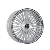 1 X Dolce Luxury Razzo 22x9.5 6x139.7 73.1 Hub 6.63 Offset Glossy Sliver Brush Face Wheel Rim