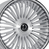 1 X Dolce Luxury Razzo 22x9.5 6x139.7 73.1 Hub 5.96 Offset Glossy Sliver Brush Face Wheel Rim