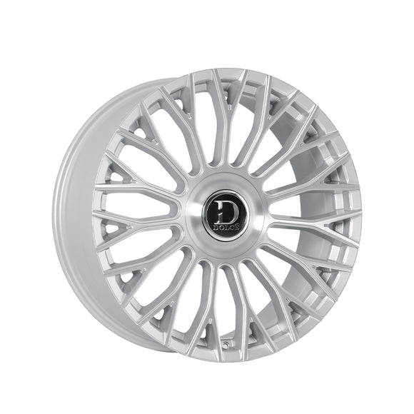 1 X Dolce Luxury Roma 22x9.5 6x135/6x139.7 87.1 Hub 6.63 Offset Glossy Sliver Brush Face Wheel Rim