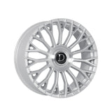 1 X Dolce Luxury Roma 22X9 5X112/120 74.1 Hub 6.18 Offset Glossy Sliver Brush Face Wheel Rim
