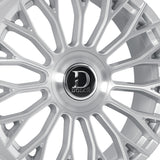 1 X Dolce Luxury Roma 22X9 5X112/120 74.1 Hub 6.18 Offset Glossy Sliver Brush Face Wheel Rim