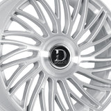 1 X Dolce Luxury Sesto 22x9.5 6x135/6x139.7 87.1 Hub 5.96 Offset Glossy Sliver Brush Face Wheel Rim