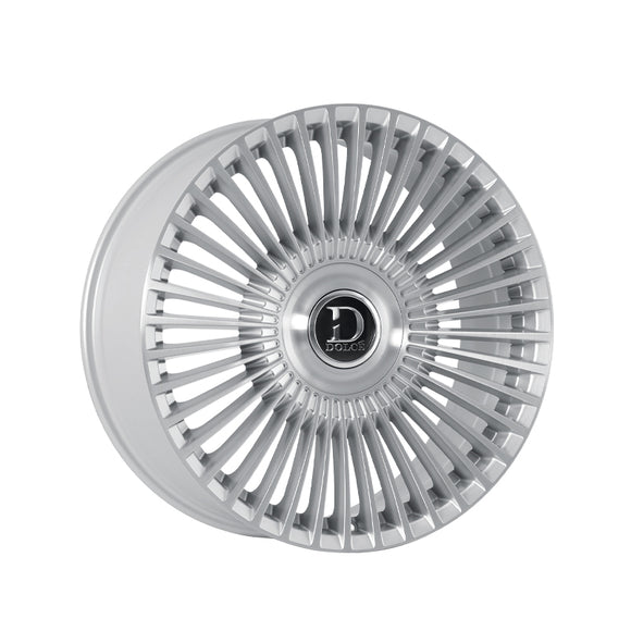1 X Dolce Luxury Trento 24X10 5X112/120 73.1 Hub 6.88 Offset Glossy Sliver Brush Face Wheel Rim