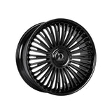 1 X Dolce Luxury Razzo 24X10 Blank 73.1 Hub 6.48 Offset Glossy Black Lip Matte Black Face Wheel Rim