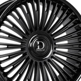 1 X Dolce Luxury Razzo 24X10 Blank 73.1 Hub 6.48 Offset Glossy Black Lip Matte Black Face Wheel Rim