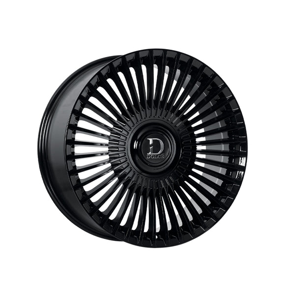1 X Dolce Luxury Trento 22X10.5 5X112/114.3 73.1 Hub 7.32 Offset Glossy Black Wheel Rim