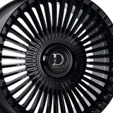 1 X Dolce Luxury Trento 24X9 5X115/120 74.1 Hub 5.58 Offset Glossy Black Wheel Rim