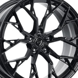 1 X Dolce Performance Aria 20X8.5 5X112 66.56 Hub 6.13 Offset Gloss Black Wheel Rim