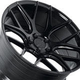 1 X Dolce Performance Monza 19x9.5 5x114.3 73.1 Hub 6.82 Offset Gloss Black Wheel Rim