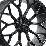 1 X Dolce Performance Pista 19x8.5 5x120 72.56 Hub 5.85 Offset Gloss Black Wheel Rim