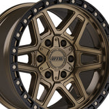 1 X Dropstars Trail Series 602BZB 20X9 6X135 106.2 Hub +18 Offset Satin Bronze w/ Black Ring Wheel Rim