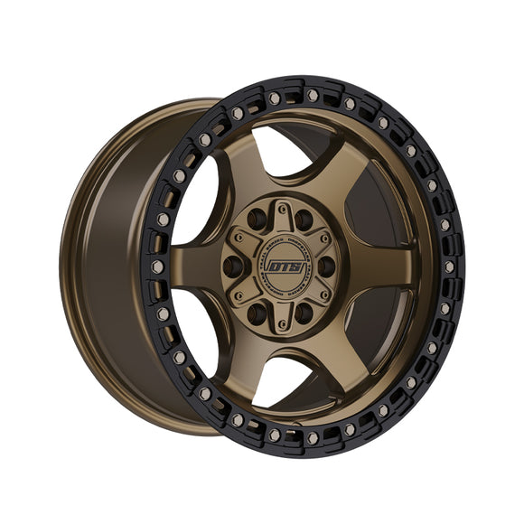 1 X Dropstars Trail Series 604BZB 20X10 6X135 106.2 Hub -19 Offset Satin Bronze w/ Black Ring Wheel Rim