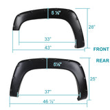 Coolstuffguru 4PC Front + Rear Black Pocket Rivet Style Fender Flares Wheel Cover Compatible with Chevy GMC C/K 1500 1988-1998