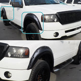 Coolstuffguru 4PC Front + Rear Smooth Paintable Pocket Rivet Style Fender Flares Compatible with Ford F150 Styleside 2004-2008