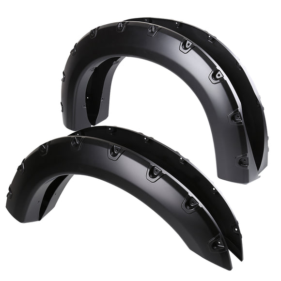 Coolstuffguru 4PC Front + Rear Black Fender Flare Wheel Cover Compatible with Ford F250 F350 Super Duty 1999-2007