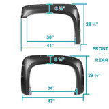 Coolstuffguru 69" Short Bed Pocket Style Fender Flares Black Compatible with Chevy Silverado 1500 2007-2013