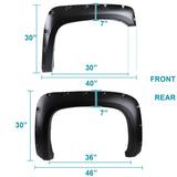 Coolstuffguru 4PC Front + Rear Black Pocket Fender Flares Compatible with Chevy Silverado 1500 2500HD 3500HD 2007-2013