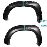 Coolstuffguru Smooth Black 6inch Fender Flares Pocket Style Bolt On Rivet Compatible with 2005-2011 Toyota Tacoma