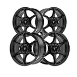 1 X Fittipaldi FS364 18X8 5X4.50 73.1 Hub +38 Offset Black Wheel Rim