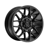 1 X Gear Off Road 768B 20X9 8X170 125.2 Hub +18 Offset Black Wheel Rim