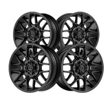 1 X Gear Off Road 768B 20X9 8X170 125.2 Hub +18 Offset Black Wheel Rim