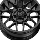 1 X Gear Off Road 768B 20X9 8X170 125.2 Hub +18 Offset Black Wheel Rim