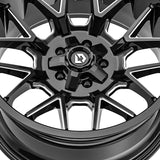 1 X Gear Off Road 768BM 20X9 8X170 125.2 Hub +18 Offset Black Wheel Rim
