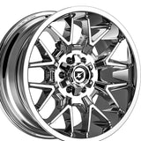 1 X Gear Off Road 768C 20X9 6X135/6X5.50 106.2 Hub 0 Offset Chrome Wheel Rim