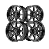 1 X Gear Off Road 772B 18X9 8X6.50 125.2 Hub +18 Offset Black Wheel Rim