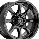 1 X Gear Off Road 772B 17X9 5X4.50/5X5.00 78.1 Hub +00 Offset Black Wheel Rim