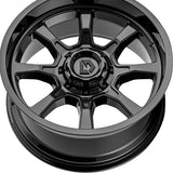 1 X Gear Off Road 772B 20X9 8X6.50 125.2 Hub +18 Offset Black Wheel Rim