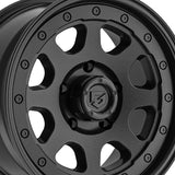 1 X Gear Off Road 774SB 17X8.5 5X5.50 108 Hub +15 Offset Black Wheel Rim